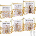 Gold Metal Wire Wall Mount File Organizer