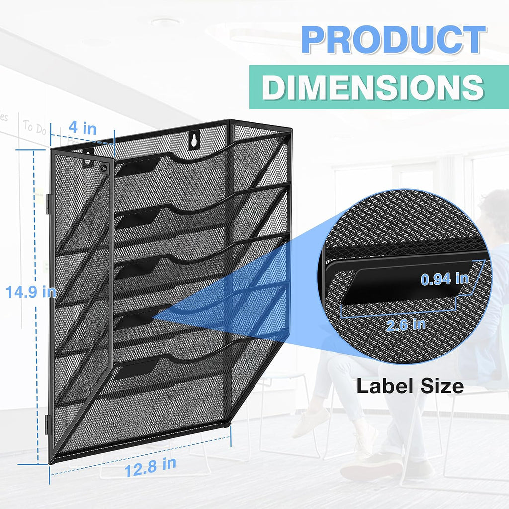 Wall Mount Hanging Magazine File Storage Organizer