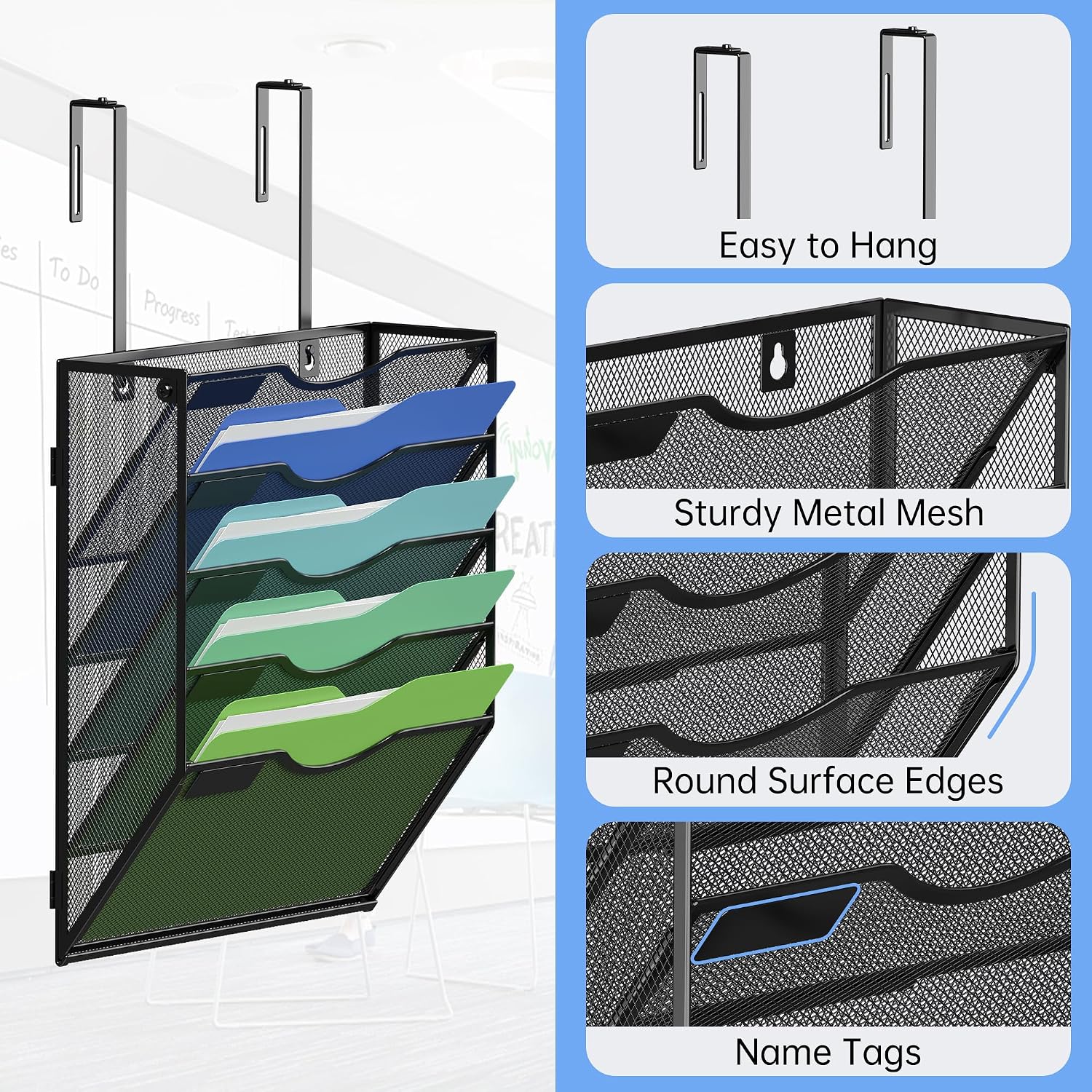 Wall Mount Hanging Magazine File Storage Organizer
