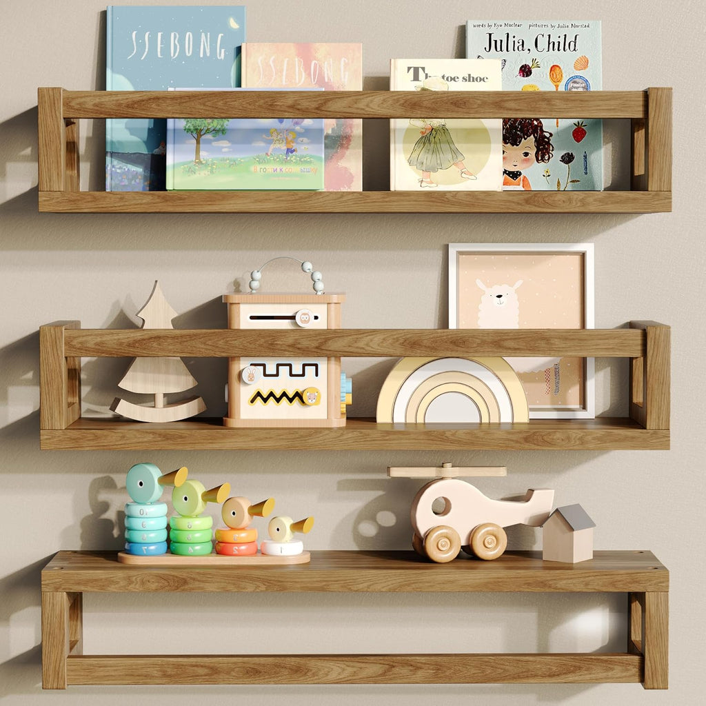 Walnut Solid Wood Floating Wall Storage Shelves