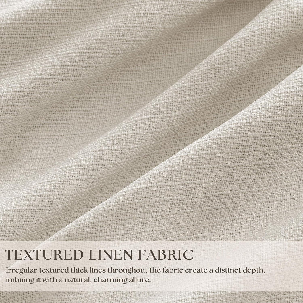 Cream Linen Pinch Pleat Blackout Curtain Panels