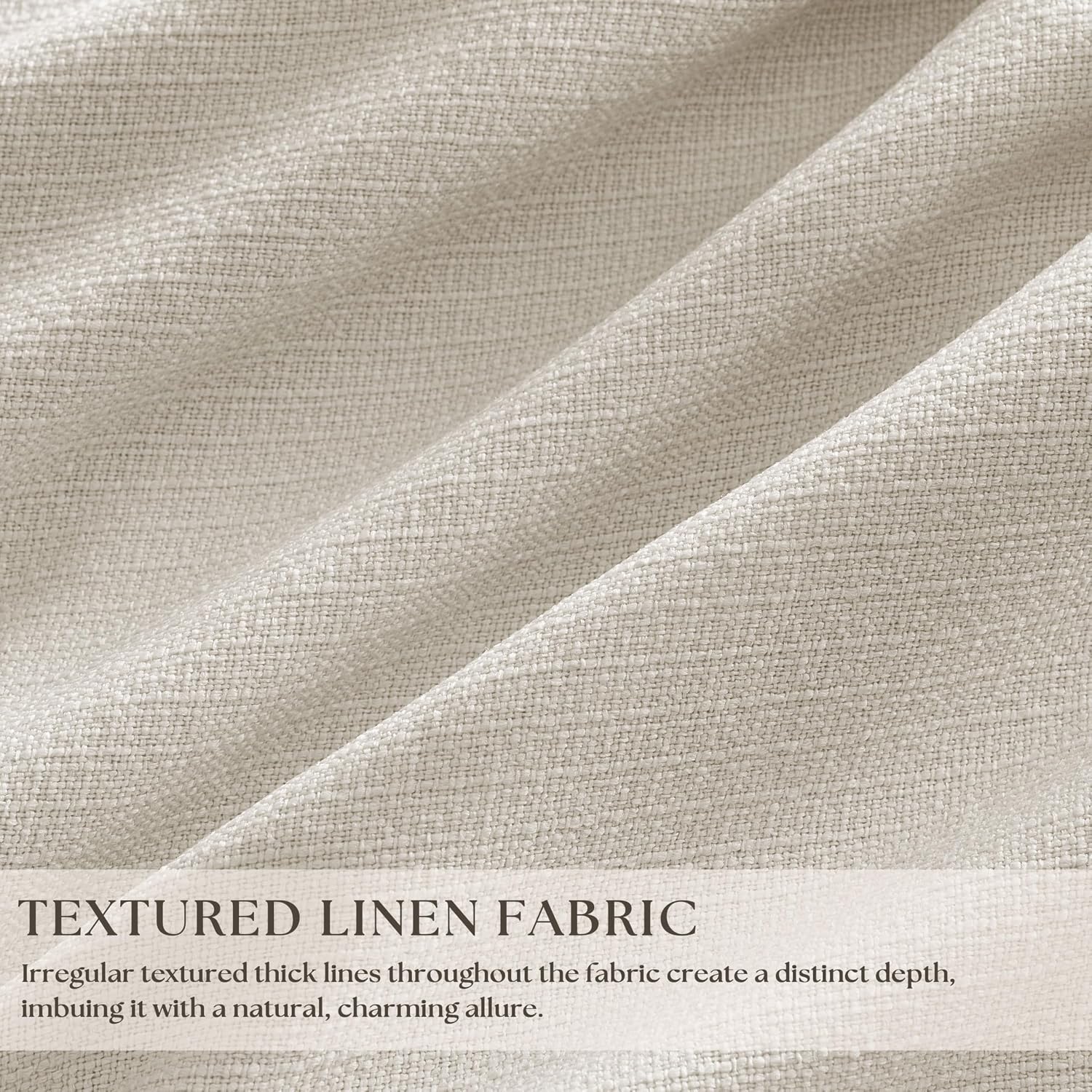 Cream Linen Pinch Pleat Blackout Curtain Panels