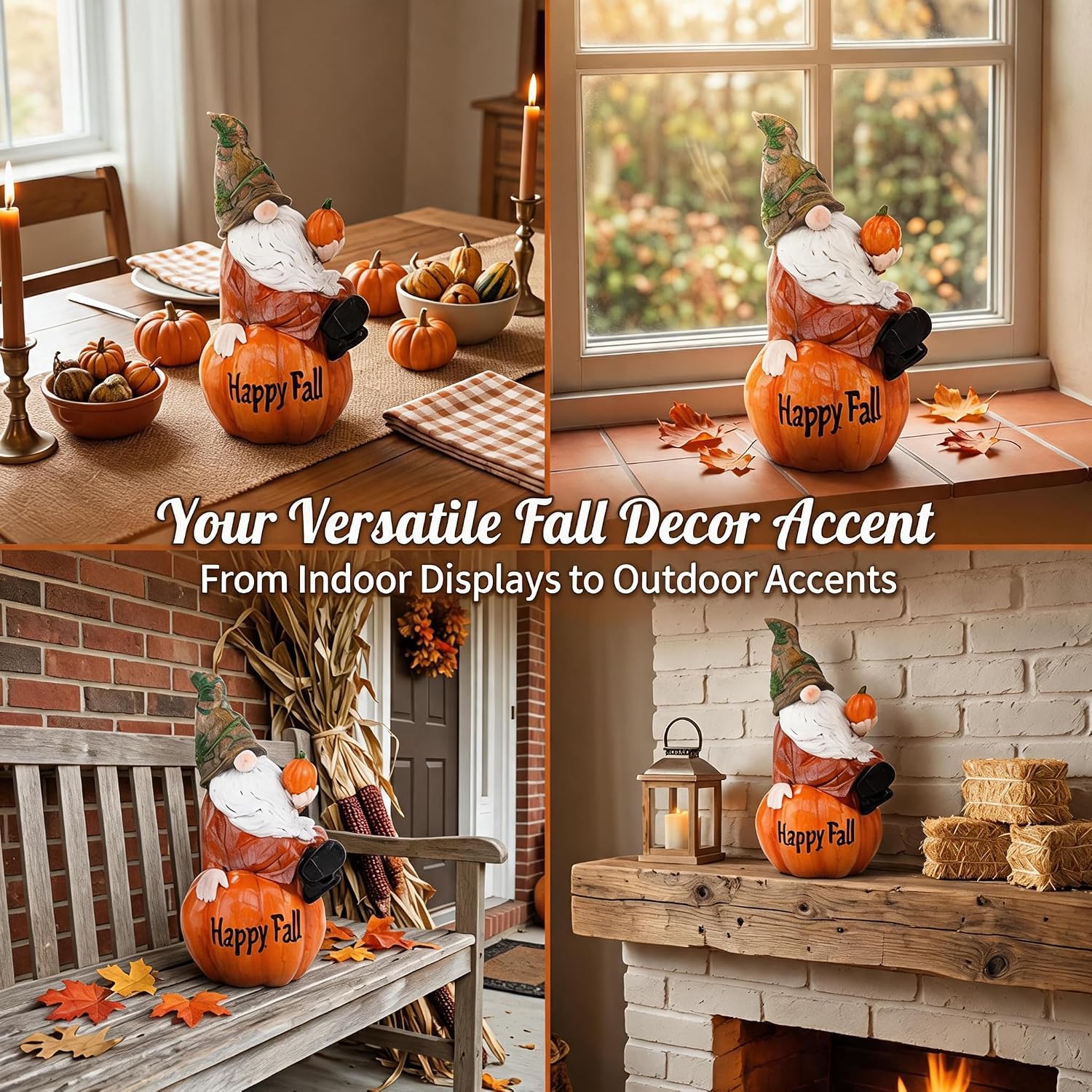 Resin Pumpkin Gnome Fall Thanksgiving Home Decor